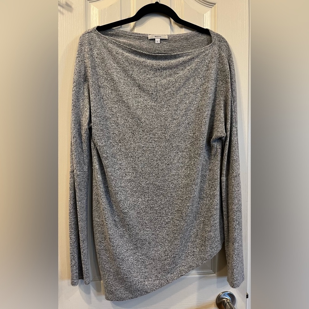 Stella & Dot grey asymmetrical sweater size large